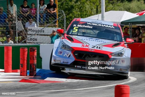 Norbert Michelisz from Hungary in Hyundai i30 N TCR of BRC Racing Team during the Race 1 of FIA WTCR 2018 World Touring Car Cup Race of Portugal,...