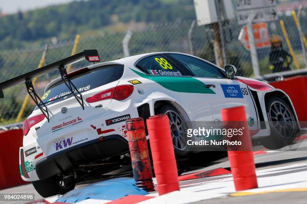 Fabrizio Giovanardi from Italy in Alfa Romeo Giulietta TCR of Team Mulsanne during the Race 1 of FIA WTCR 2018 World Touring Car Cup Race of...