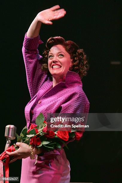 Actress Elizabeth Stanley attends the opening of "Million Dollar Quartet" at Nederlander Theatre on April 11, 2010 in New York City.