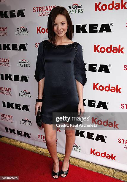 Actress Samantha Droke arrives at the 2nd Annual Streamy Awards at The Orpheum Theatre on April 11, 2010 in Los Angeles, California.