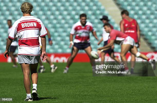 Nathan Brown watches his old team train during the St George Illawarra training session at the Sydney Football Stadium, Sydney, Australia. DIGITAL...