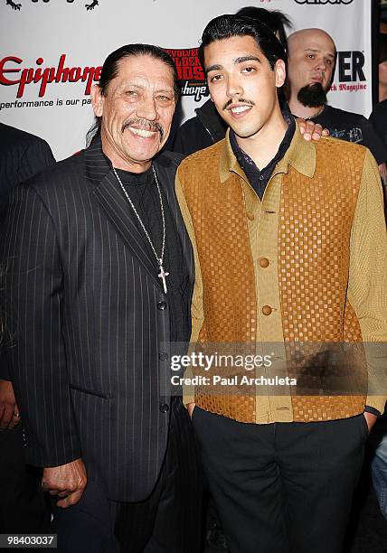 Actor Danny Trejo & his son Gilbert Trejo arrive at the 2nd annual Revolver Golden Gods Awards at Club Nokia on April 8, 2010 in Los Angeles,...