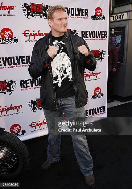 Fighter Josh Barnett arrives at the 2nd annual Revolver Golden Gods Awards at Club Nokia on April 8, 2010 in Los Angeles, California.