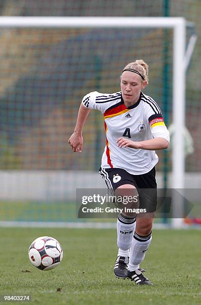 Kristin Demann of Germany in action during the U17 Women Euro Qualifier match between Austria and Germany at the ASK Trumau Stadium on April 10, 2010...