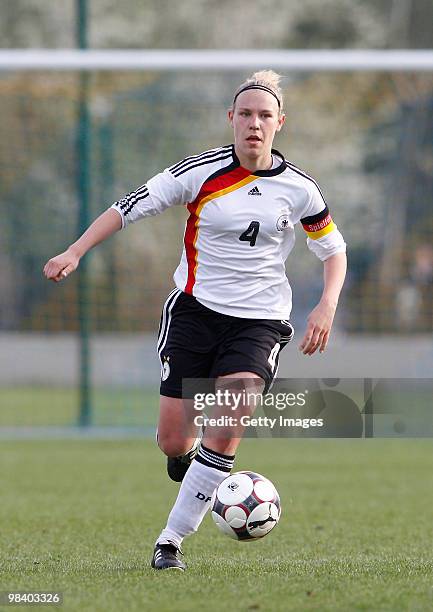 Kristin Demann of Germany in action during the U17 Women Euro Qualifier match between Austria and Germany at the ASK Trumau Stadium on April 10, 2010...