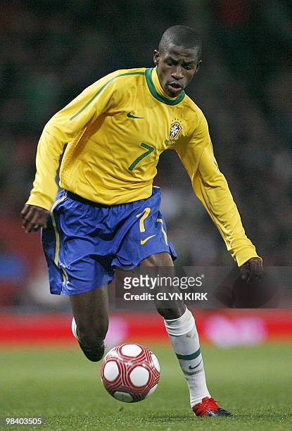 Brazilian midfielder Ramires in action during the international friendly football match against Republic of Ireland on March 2, 2010 at the Emirates...