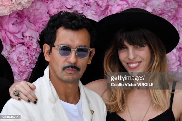 Haider Ackermann and Lou Doillon during the Dior Homme Menswear Spring/Summer 2019 fashion show as part of Paris Fashion Week on June 23, 2018 in...