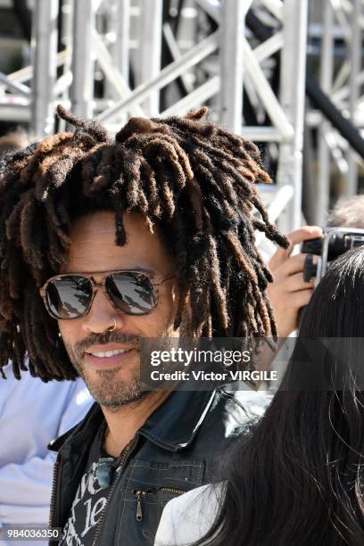 Lenny Kravitz during the Dior Homme Menswear Spring/Summer 2019 fashion show as part of Paris Fashion Week on June 23, 2018 in Paris, France.