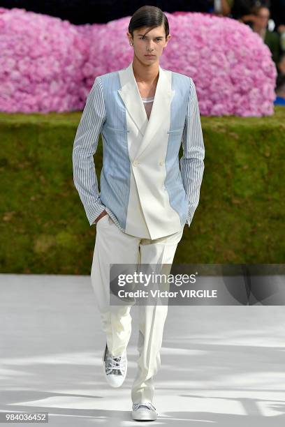 Prince Nikolai of Denmark walks the runway during the Dior Homme Menswear Spring/Summer 2019 fashion show as part of Paris Fashion Week on June 23,...