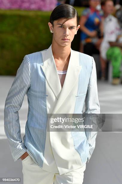 Prince Nikolai of Denmark walks the runway during the Dior Homme Menswear Spring/Summer 2019 fashion show as part of Paris Fashion Week on June 23,...