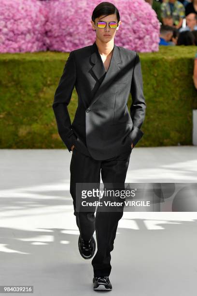 Prince Nikolai of Denmark walks the runway during the Dior Homme Menswear Spring/Summer 2019 fashion show as part of Paris Fashion Week on June 23,...