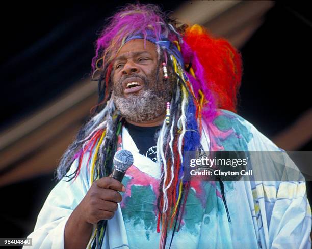 George Clinton & the P-Funk All Stars performing at the New Orleans Jazz & Heritage Festival on May 4,1997.