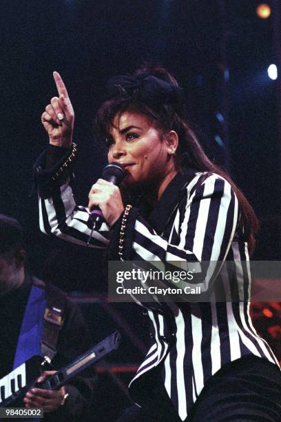 Paula Abdul performing at the Oakland Coliseum Arena on December 13, 1991.