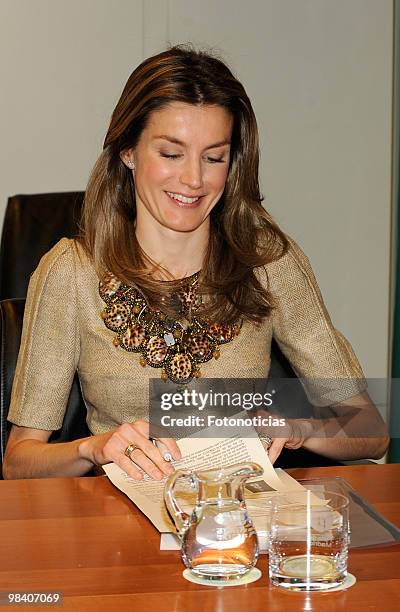 Princess Letizia of Spain attends Salon De Gourmets International Fair, at IFEMA on April 12, 2010 in Madrid, Spain.