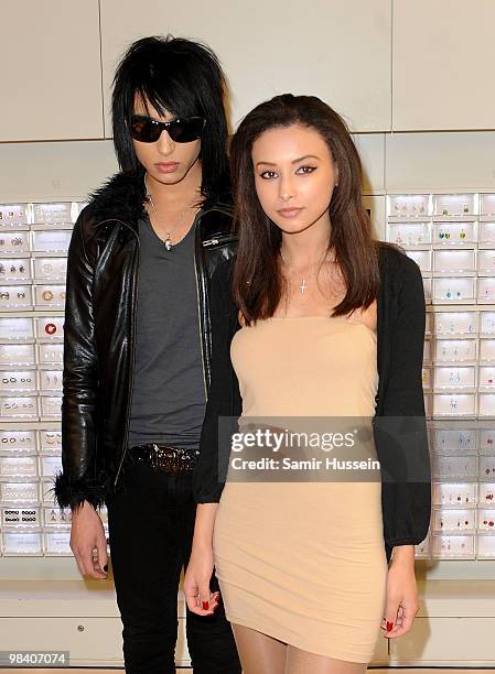 Natt Weller and sister Leah Weller attend the launch party of Daisy Lowe's new Swarovski three-piece jewellery range, at Swarovski Crystallized on...