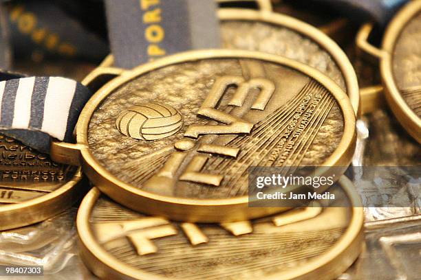 Detail of the gold medal during Boys' Youth Continental Championsh at the Sports Avila Camacho on April 11, 2010 in Zapopan, Mexico.