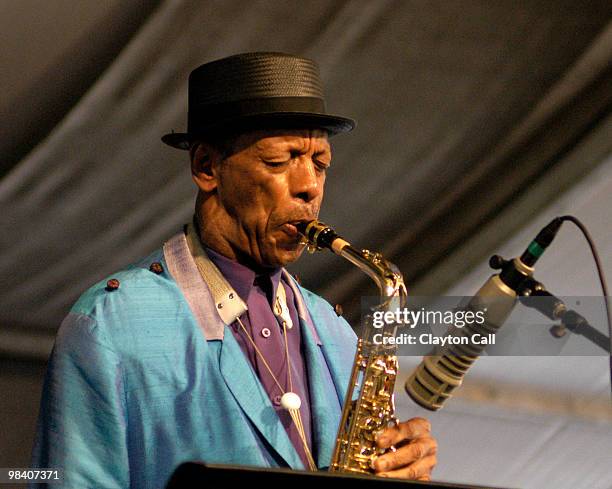 Ornette Coleman performing at the New Orleans Jazz & Heritage Festival on April 26, 2003.