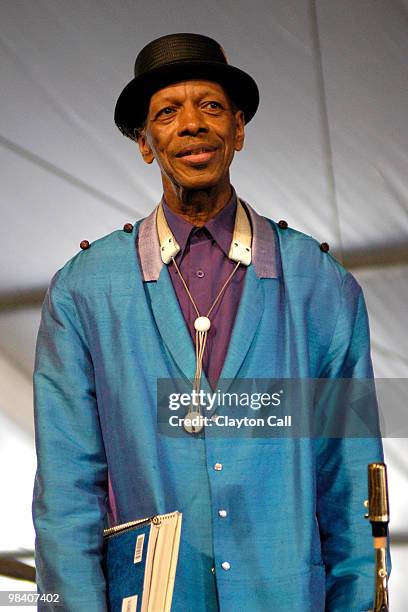 Ornette Coleman performing at the New Orleans Jazz & Heritage Festival on April 26, 2003.