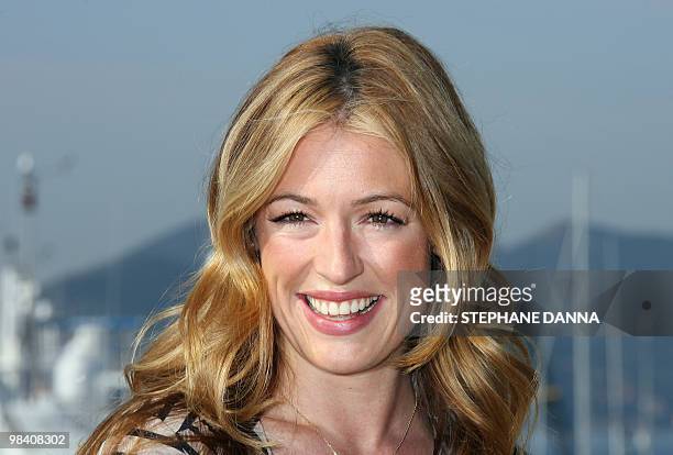 British TV host of the show "So You Think You Can Dance", Cat Deeley, poses on April 12, 2010 in Cannes, southern France, during the MIPTV, one of...