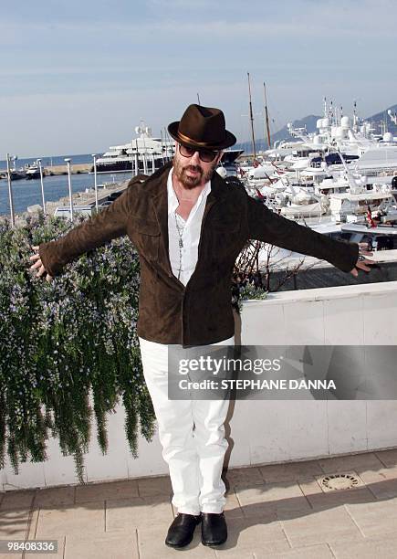 British musician Dave Stewart poses on April 12, 2010 in Cannes, southern France, during the MIPTV, one of the world's largest broadcasting and...