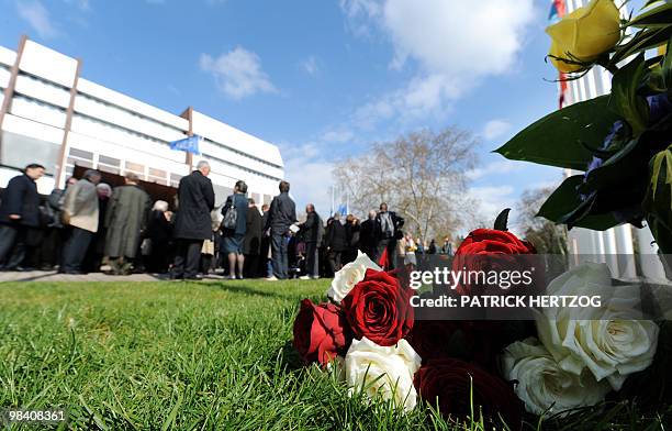 Members of the Council of Europe take part in a ceremony to commemorate the victims of aircrash in Smolensk, Russia, which took the lives of over 90...