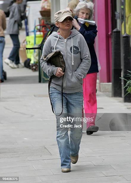 Geri Halliwell walking in Hampstead on April 12, 2010 in London, England.