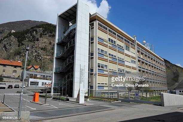 General view of hospital Krankenhaus Shlanders Ospedale Di Silandro, where victims of a train crash were taken on April 12, 2010 at Castelballo, near...