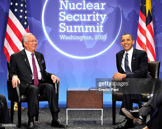 President Barack Obama holds a bilateral meeting with Prime Minister Najib Tun Razak of Malaysia on the sidelines of the Nuclear Security Summit at...