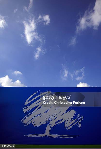 Campaign poster for the Conservative party stand in a field in Cheshire on April 12, 2010 in Knutsford, United Kingdom. The General Election, to be...