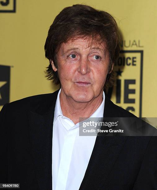 Musician Paul McCartney attends the 15th Annual Critics' Choice Movie Awards at The Paladium on January 15, 2010 in Hollywood, California.