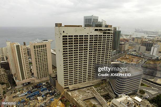 The war-ravaged five-star Holiday Inn hotel stands in the Lebanese capital Beirut on April 12, 2010. The hotel witnessed one of the deadliest and...