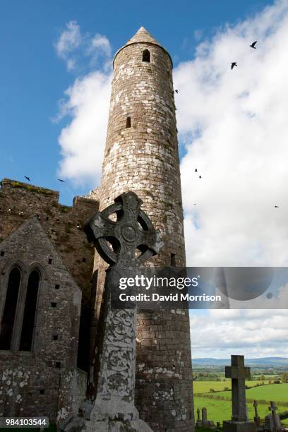 historic rock of cashel ruins - cashel stock pictures, royalty-free photos & images