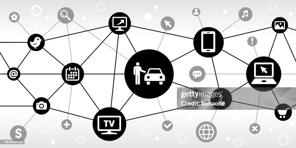Car Computer Node Car Dealer Internet Communication Technology Triangular Node Pattern ...