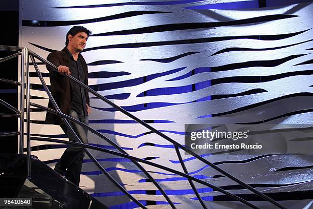 Emilio Solfrizzi attends 'Barbareschi Sciock' the Italian TV Show at La7 Studios on April 9, 2010 in Rome, Italy.