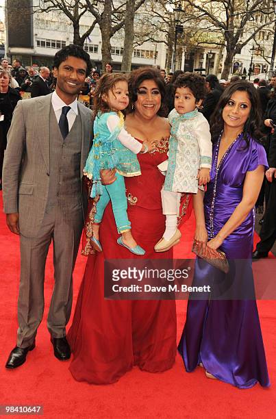 Actors Sendhil Ramamurthy and Goldy Notay with director Gurinder Chadha arrive at the UK film premiere of 'It's A Wonderful Afterlife', at the Odeon...