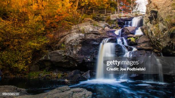 chapman falls in devil's hopyard state park, connecticut, usa. - connecticut landscape stock pictures, royalty-free photos & images