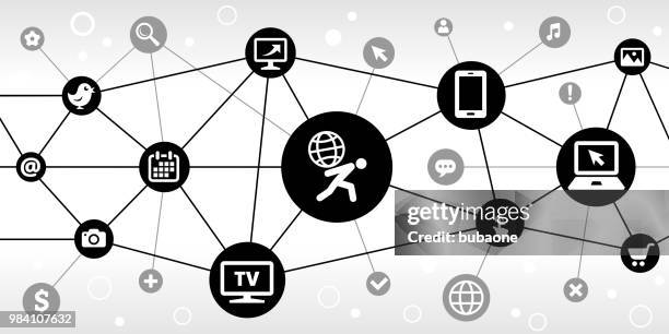 carrying globe internet communication technology triangular node pattern background - wireframe globe stock illustrations