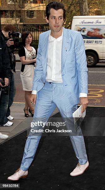 Mark Ronson arrives at the Prima Donna opening night at Sadler's Wells on April 12, 2010 in London, England.