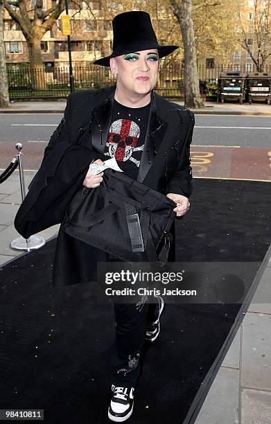 Boy George arrives at the Prima Donna opening night at Sadler's Wells on April 12, 2010 in London, England.