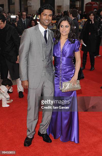 Sendhil Ramamurth and Goldy Notay attend the 'It's a Wonderful Afterlife' UK Premiere at the Odeon West End cinema on April 12, 2010 in London,...