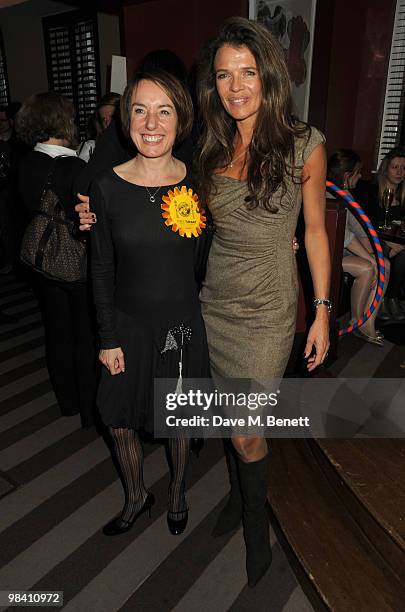 Jennie Blouet and Annabel Croft attend the StreetSmart party, at the Groucho Club on April 12, 2010 in London, England.