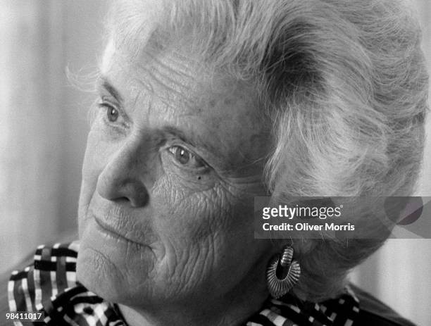 Portrait of American then-Second Lady of the United States Barbara Bush at the Vice Presidential residence, Washington, DC, April 24. 1981. Wife of...