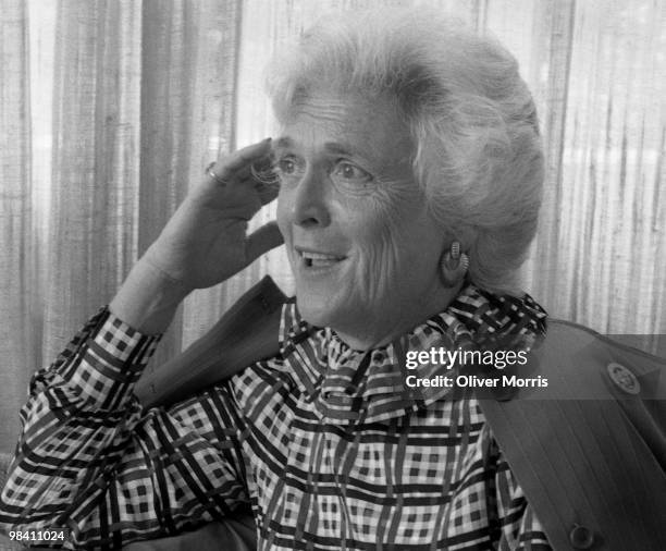 Portrait of American then-Second Lady of the United States Barbara Bush at the Vice Presidential residence, Washington, DC, April 24. 1981. Wife of...