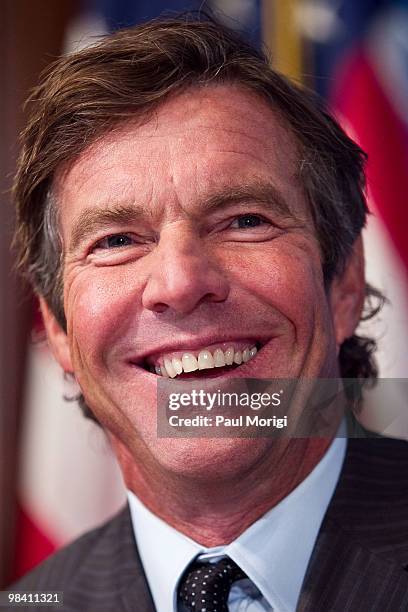 Dennis Quaid attends a press conference to discuss the prevention of potentially deadly medical errors at the National Press Club on April 12, 2010...