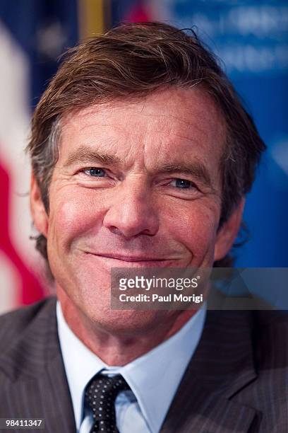 Dennis Quaid attends a press conference to discuss the prevention of potentially deadly medical errors at the National Press Club on April 12, 2010...