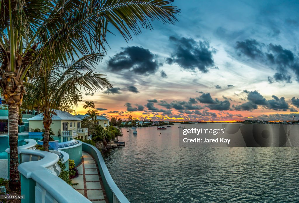 Hotel Bermuda at sunset in Bermuda.