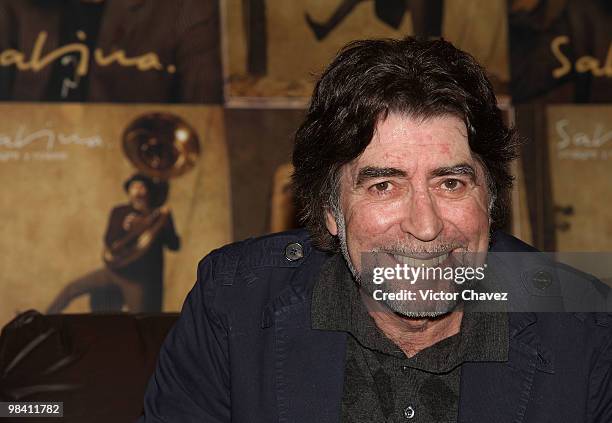 Singer Joaquin Sabina attends a photocall and press conference to promote his latest album "Vinagre Y Rosas" at Hotel Camino Real on April 12, 2010...