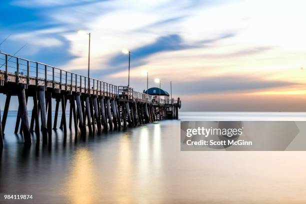 henley jetty at sunset - henley beach stock pictures, royalty-free photos & images