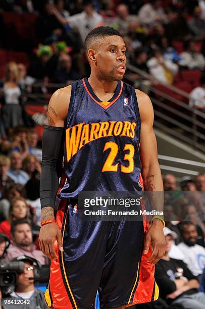 Watson of the Golden State Warriors stands on the court during the game against the Orlando Magic on March 3, 2010 at Amway Arena in Orlando,...