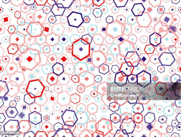 seamless hexagon multi-colored  pattern - tracery stock illustrations